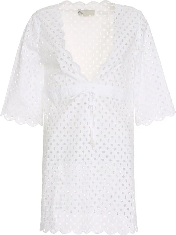 Tory Burch V-Neck Drawstring Mini Dress