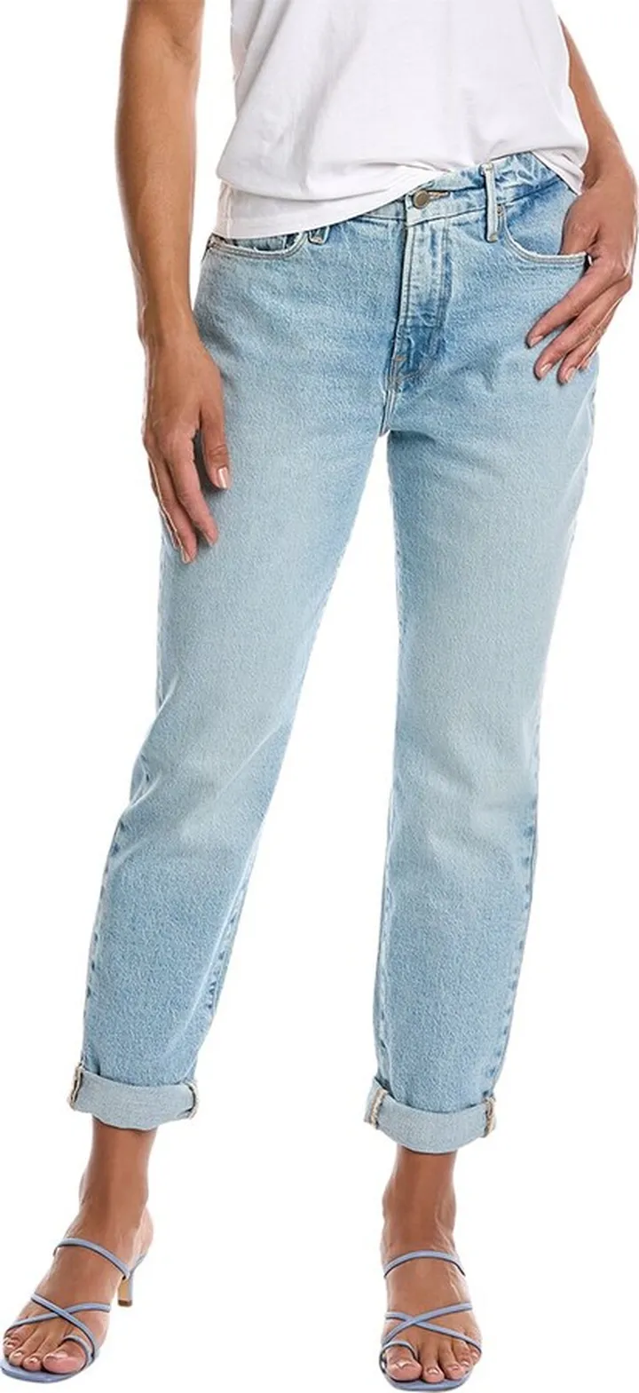 Good American Girl Blue High Pegged Straight Jean