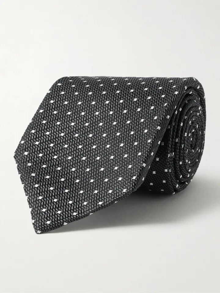 8cm Polka-Dot Silk-Jacquard Tie