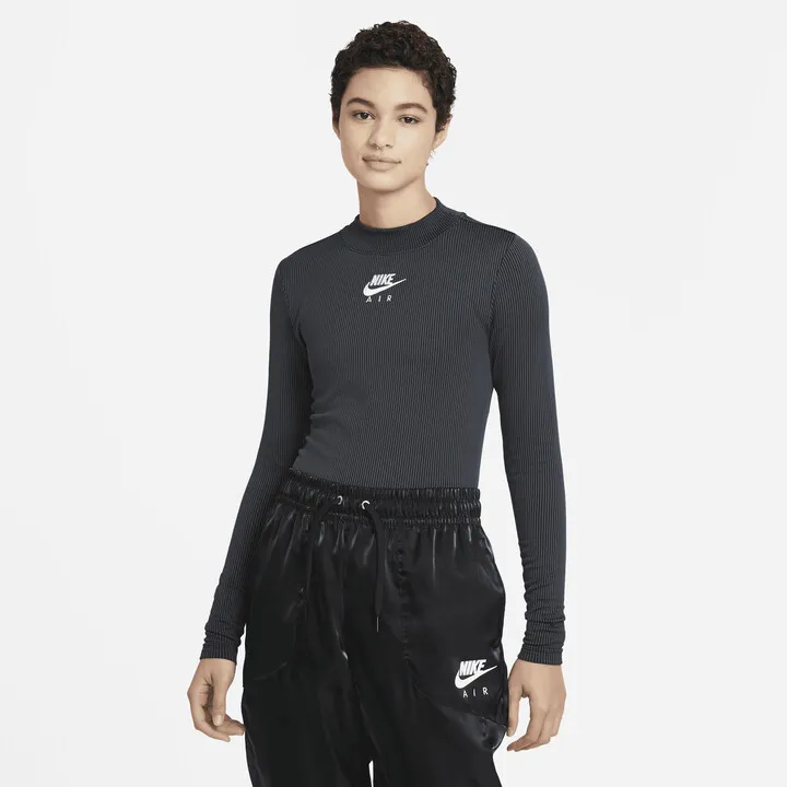 Nike Women's Air Mock Neck Long Sleeve in Black