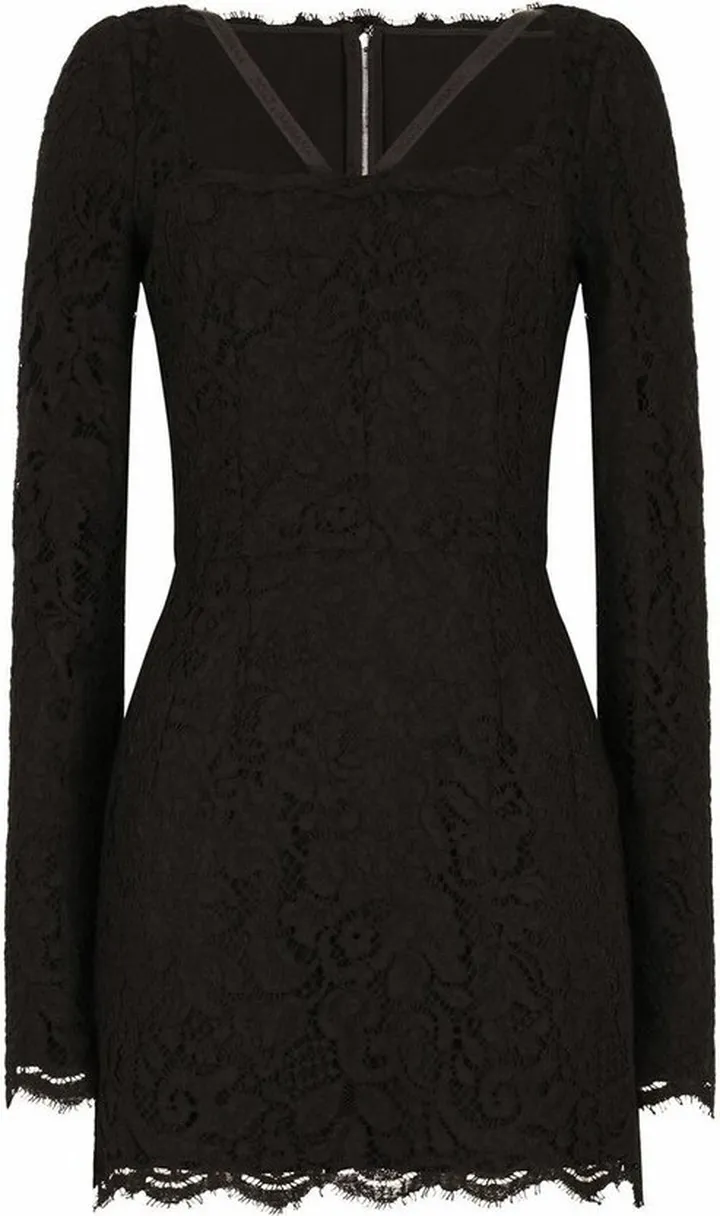 Dolce & Gabbana Laced Square-Neck Mini Dress