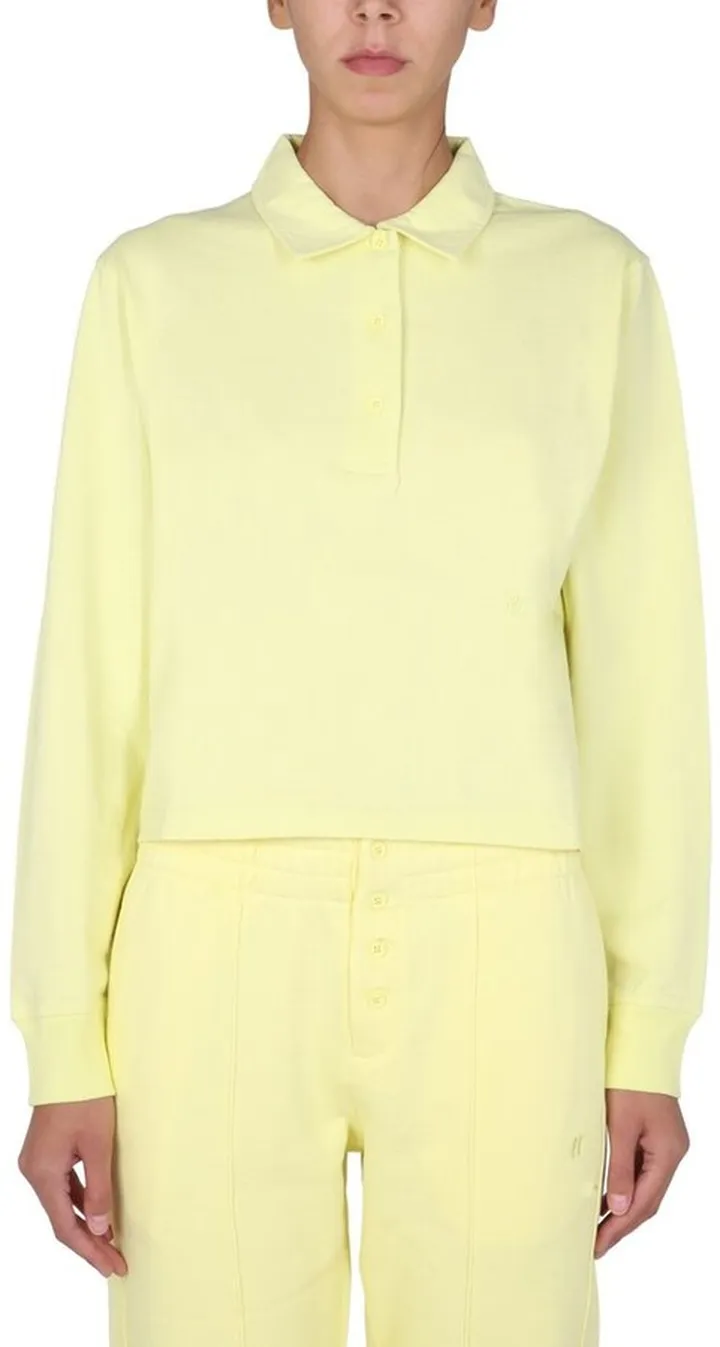 Helmut Lang Long-Sleeve Logo Embroidered Polo Shirt