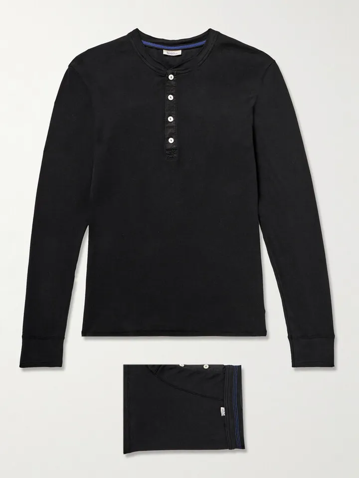 Karl Heinz Organic Cotton-Jersey Henley T-Shirt and Boxer Briefs Set