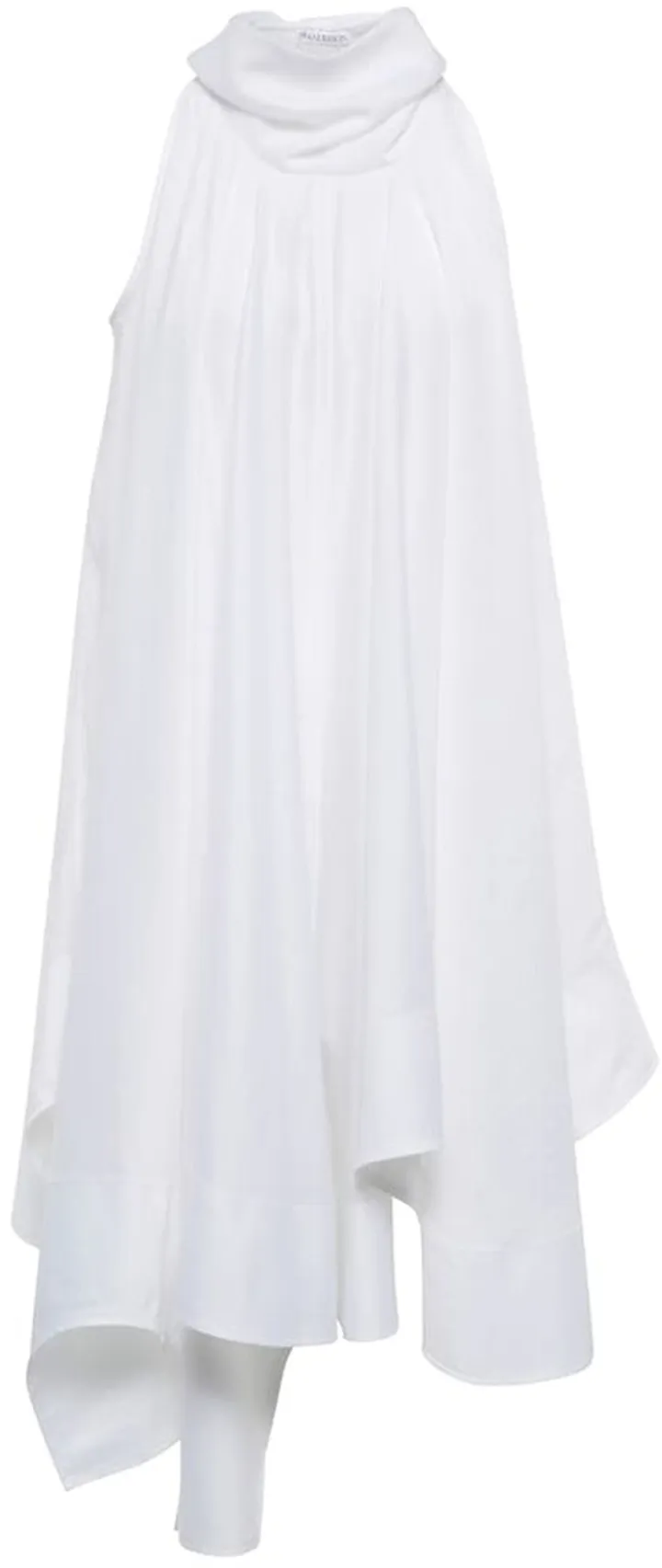 Cowl-neck asymmetric midi dress