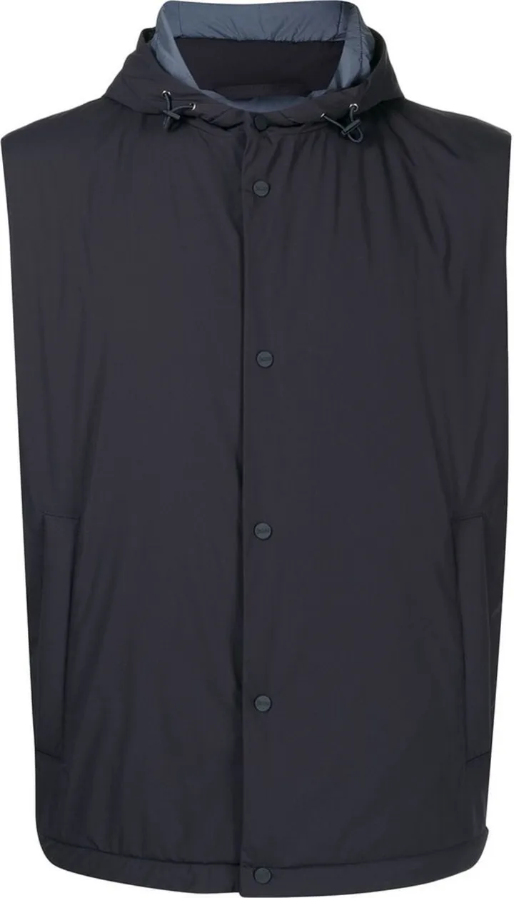 Hooded Press-Stud Sleeveless Gilet