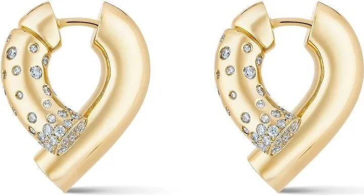 18kt yellow gold Oera diamond hoop earrings