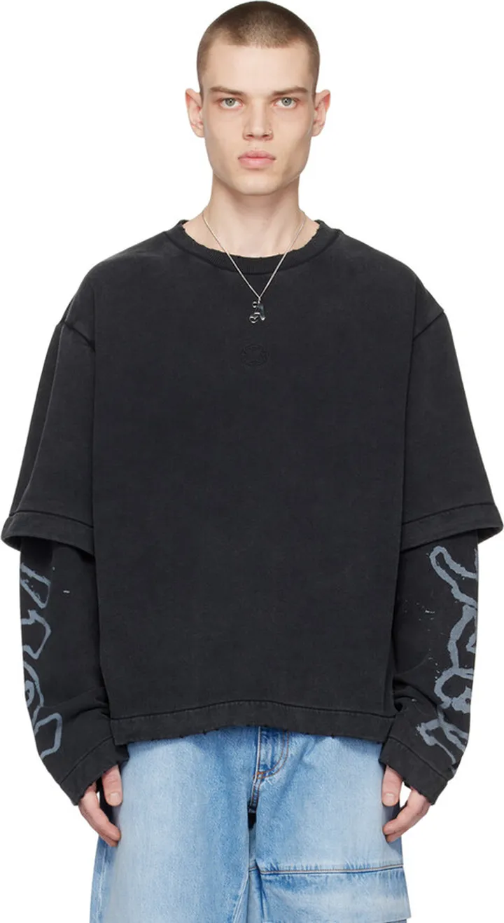1017 ALYX 9SM Black Double Sleeve Long Sleeve T-Shirt