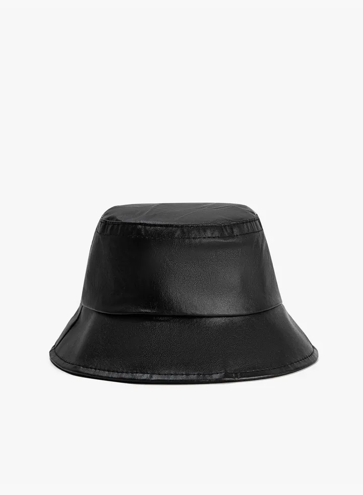 Faux Leather Bucket Hat