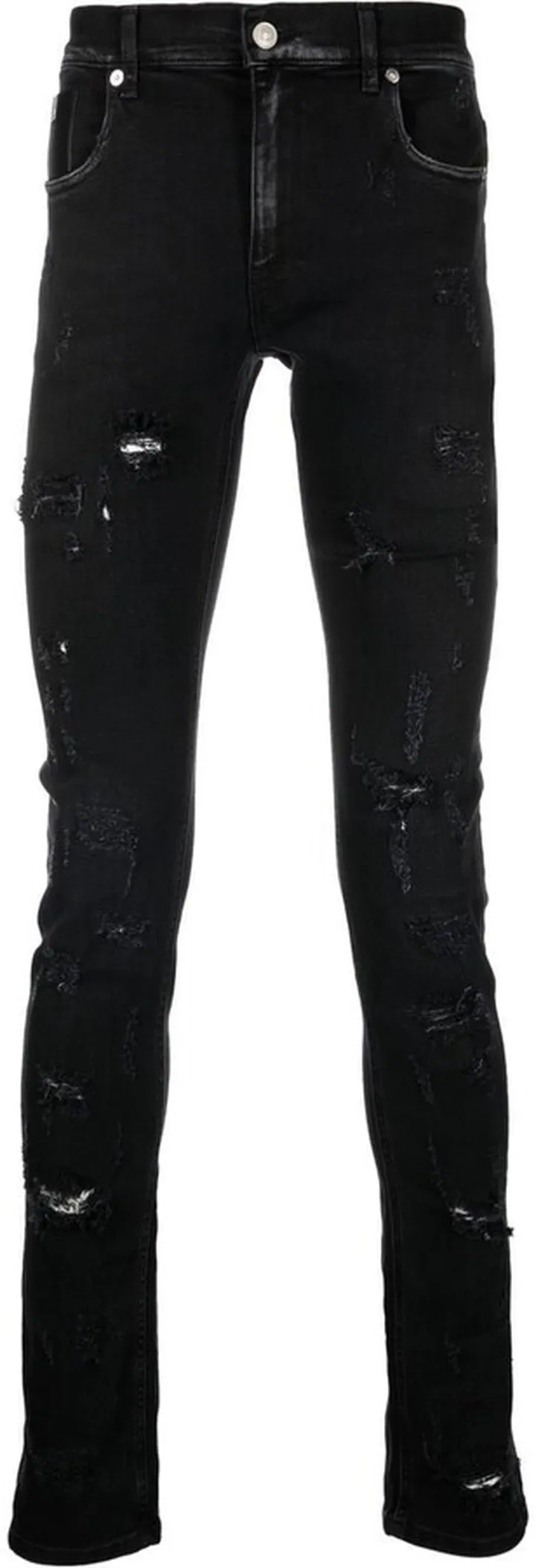 Distressed Low-Rise Skinny Jeans