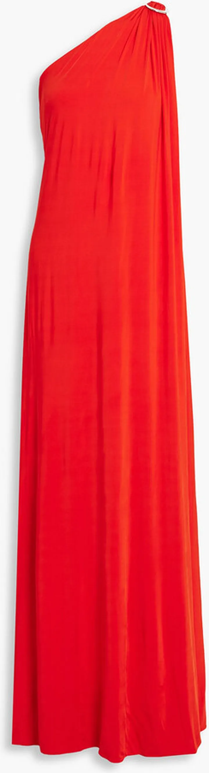 Elyce one-shoulder draped stretch-jersey gown