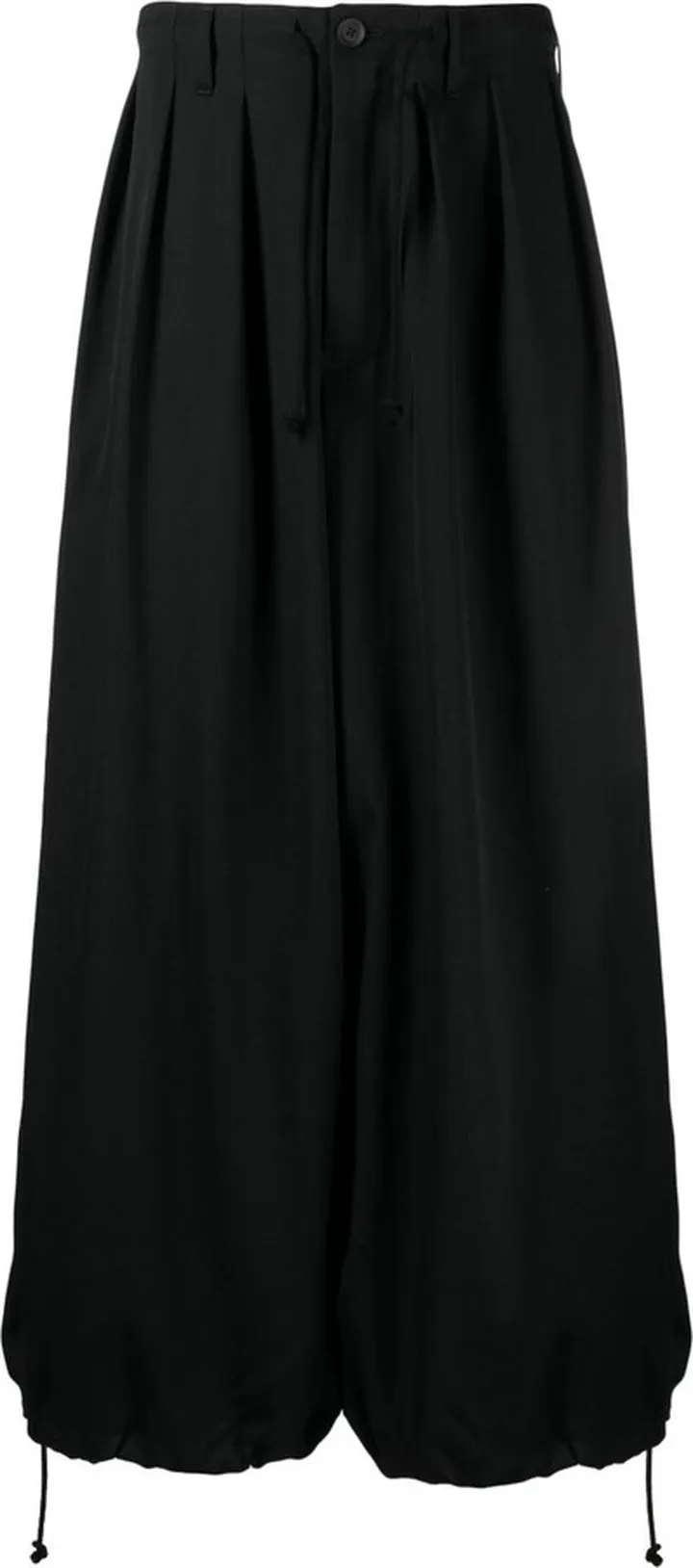 Wide-Leg Cropped Wool Trousers