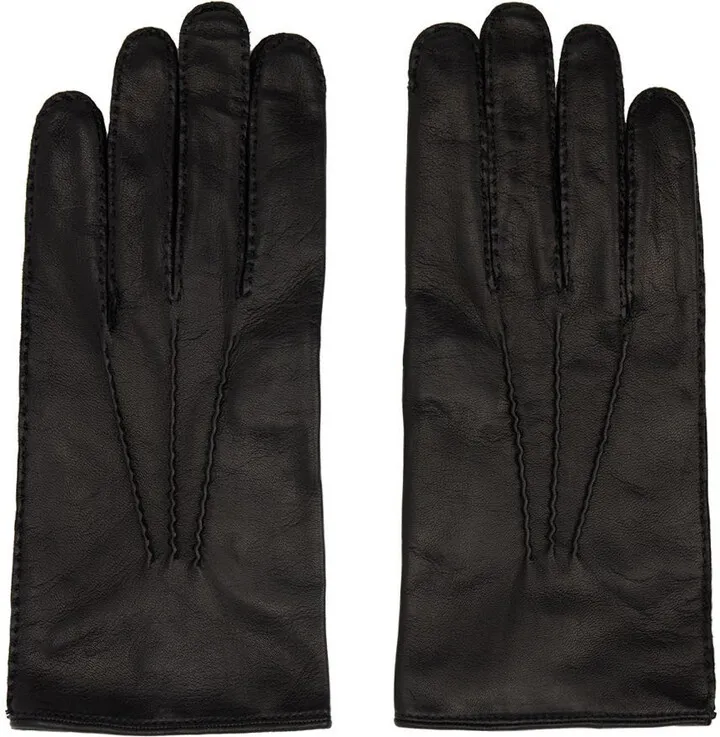 Dries Van Noten Black Leather Gloves