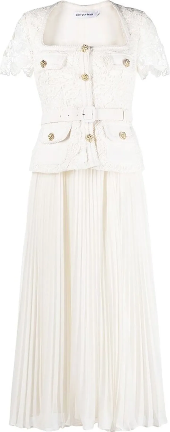 Lace Plated Midi Dress