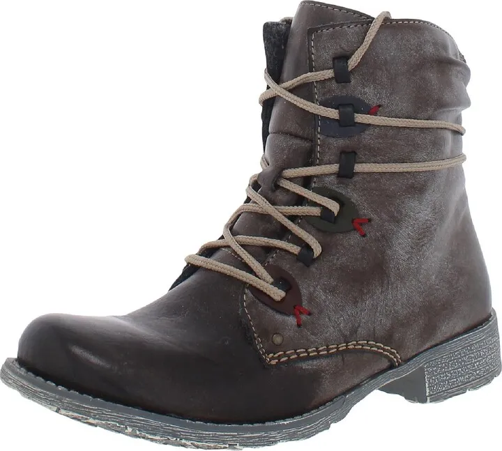 Payton Womens Ankle Block Heel Combat & Lace-up Boots