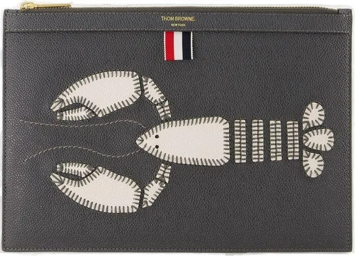 Thom Browne Animal Pattern Zipped Clutch Bag