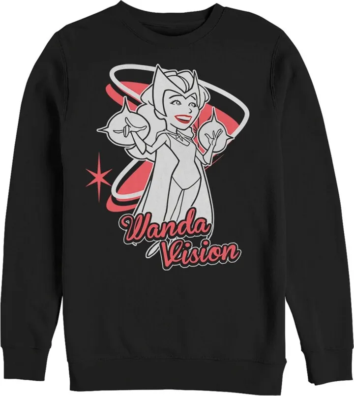 Men's Marvel WandaVision Animated Wanda Sweatshirt - Black - 3X Large