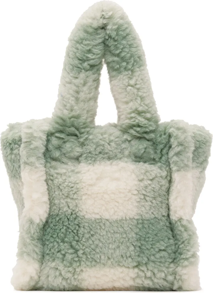 Stand Studio Green & Off-White Lizzie Tote