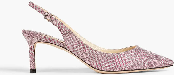 Erin 60 metallic printed woven slingback pumps