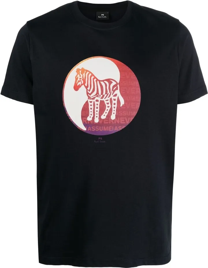 zebra-print organic cotton T-shirt