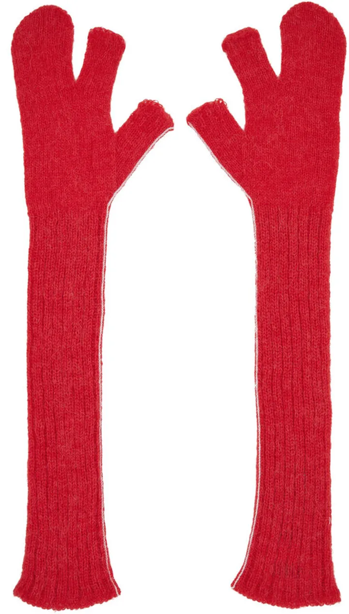MM6 Maison Margiela Pink Alpaca Wool Gloves