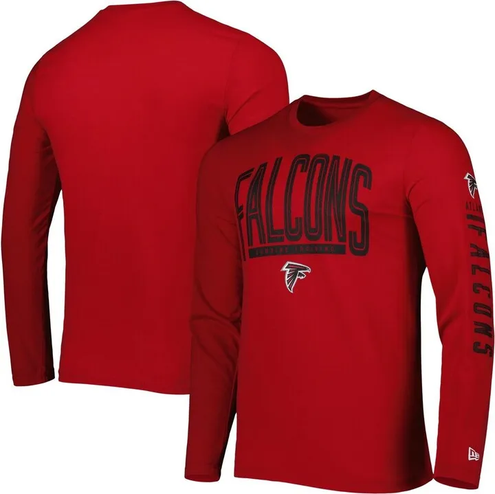 Men's New Era Red Atlanta Falcons Combine Authentic Home Stadium Long Sleeve T-shirt