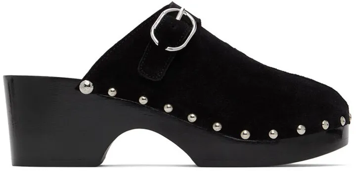 Paco Rabanne Black Suede Clogs