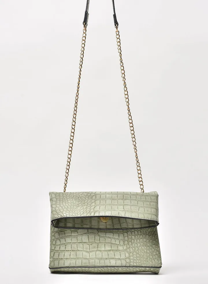 Stylish Animal Pattern Chain Strap Crossbody Bag Green