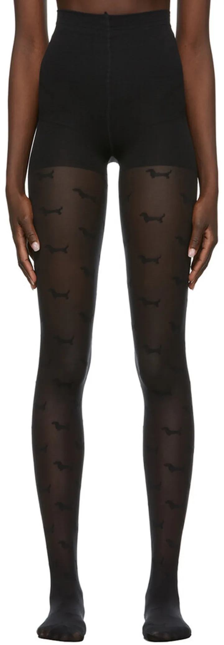 Thom Browne Black Hector Motif Tights
