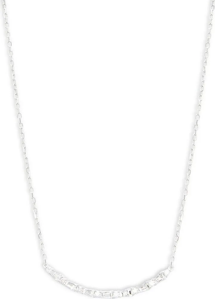 14K White Gold & 0.38 TCW Diamond Pendant Necklace