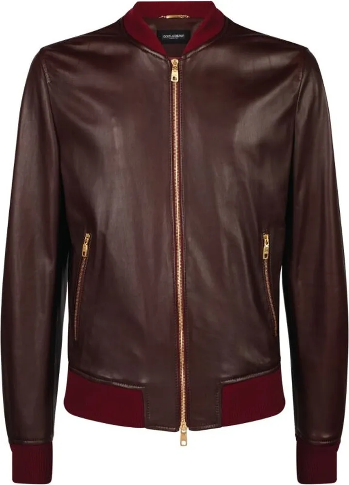 Dolce & Gabbana Leather Bomber Jacket