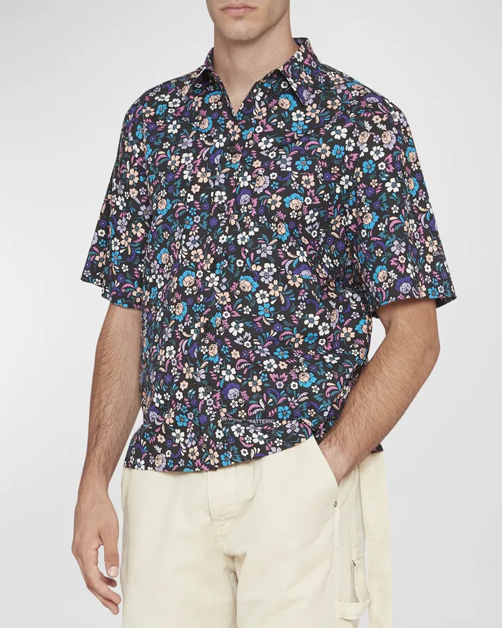 Men's Multicolor Floral Sport Shirt
