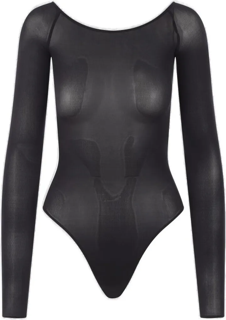 MM6 Maison Margiela Off-Shoulder Long-Sleeved Bodysuit