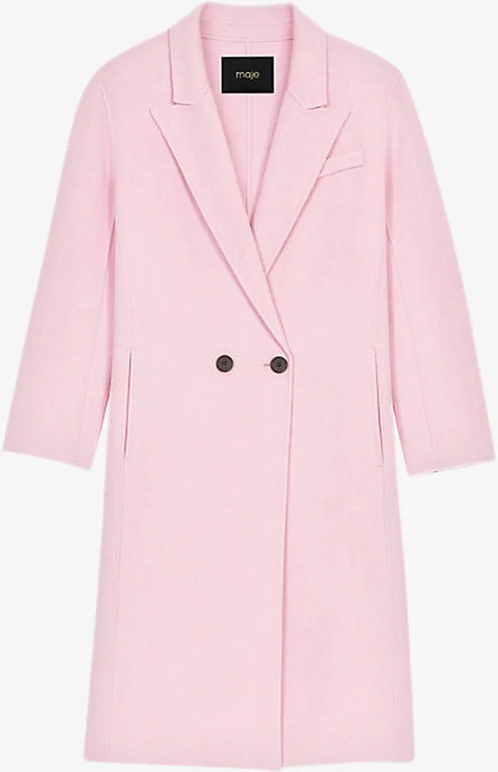 Womens Roses Guirose Double-breasted Peak-lapel Wool-blend Coat