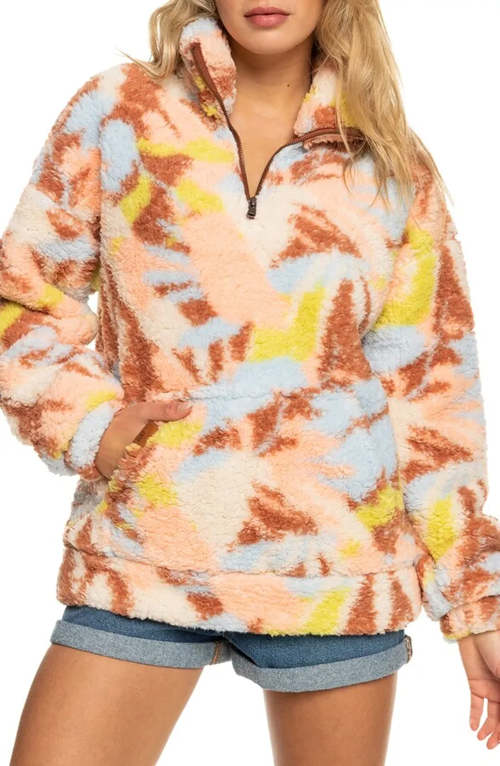Bonfires on the Beach Camo Faux Fur Pullover