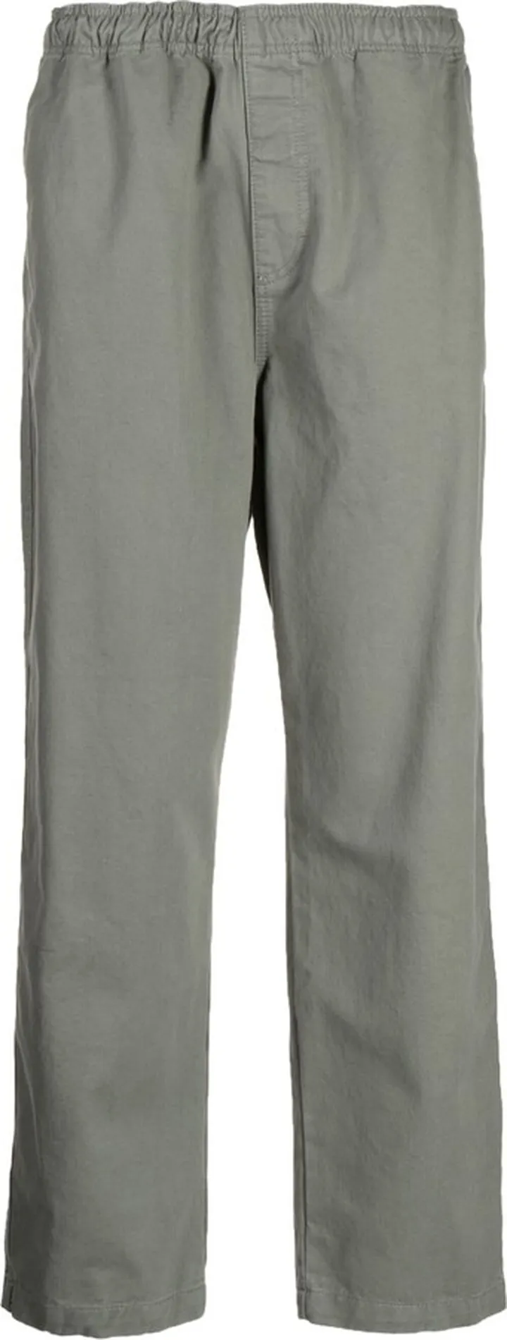 Elasticated-Waist Straight-Leg Trousers