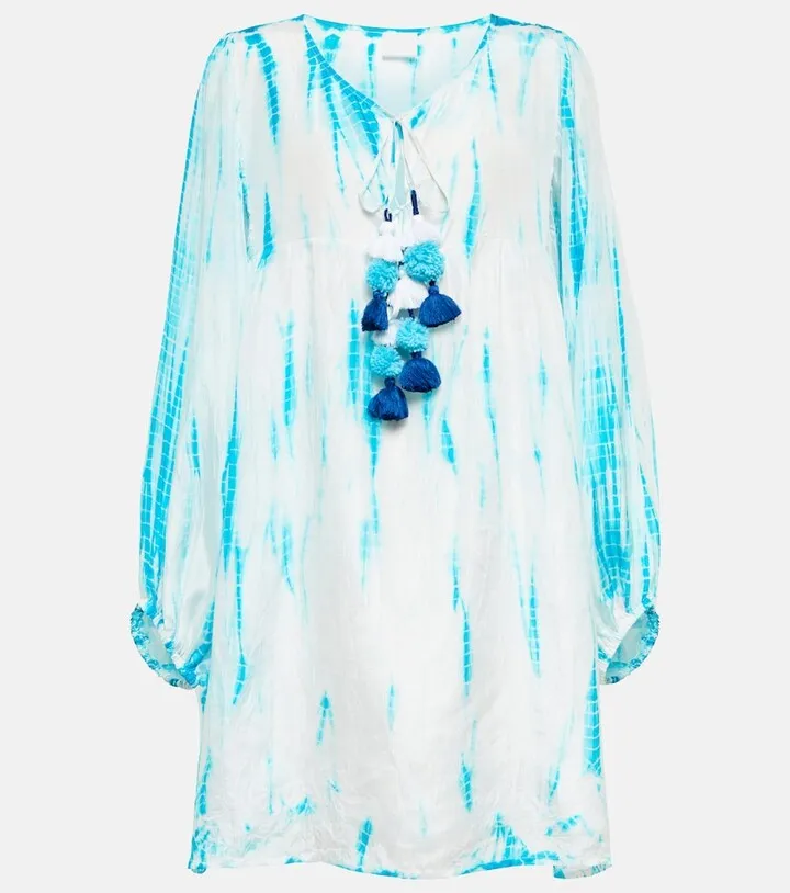 Tie-dye silk minidress