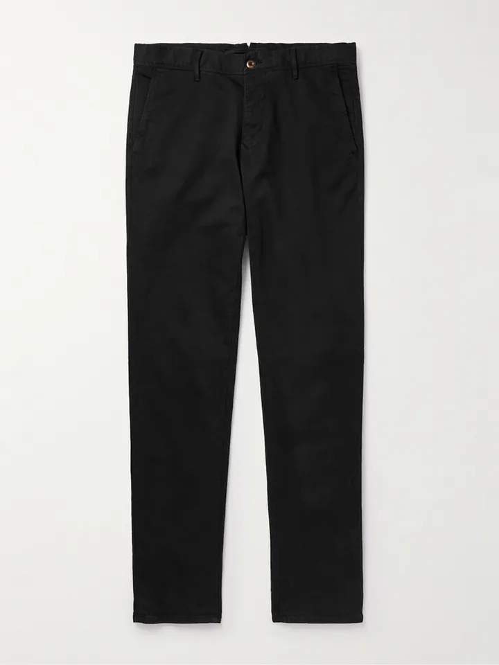 Slim-Fit Stretch Cotton-Blend Trousers