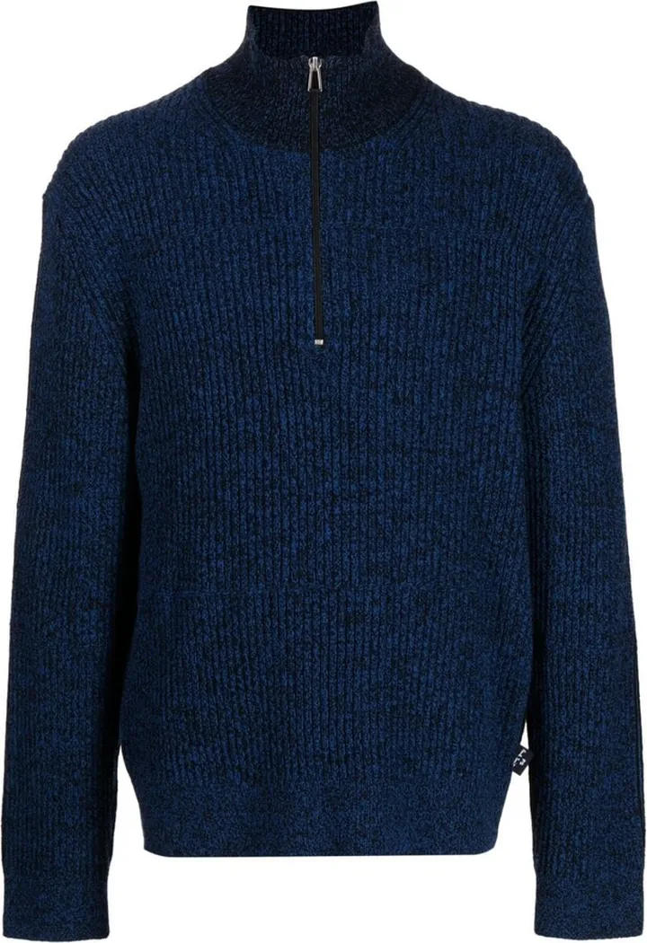 Half-Zip Ribbed-Knit Jumper