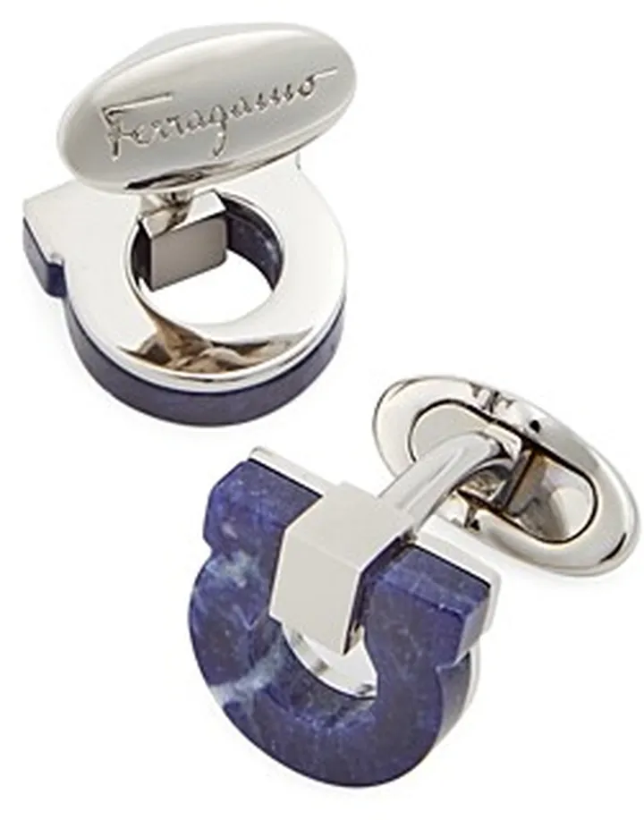 Salvatore Ferragamo Limestone Gancini Cuff Links