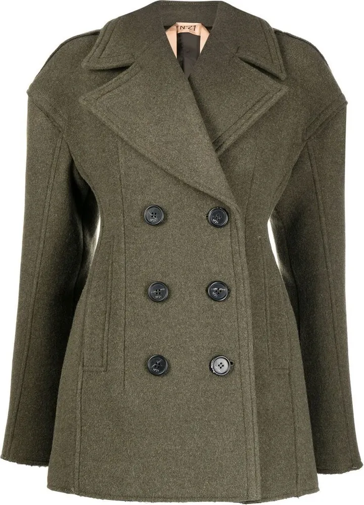 Double-Breasted Virgin Wool-Blend Coat
