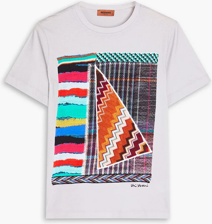 Printed cotton-jersey T-shirt