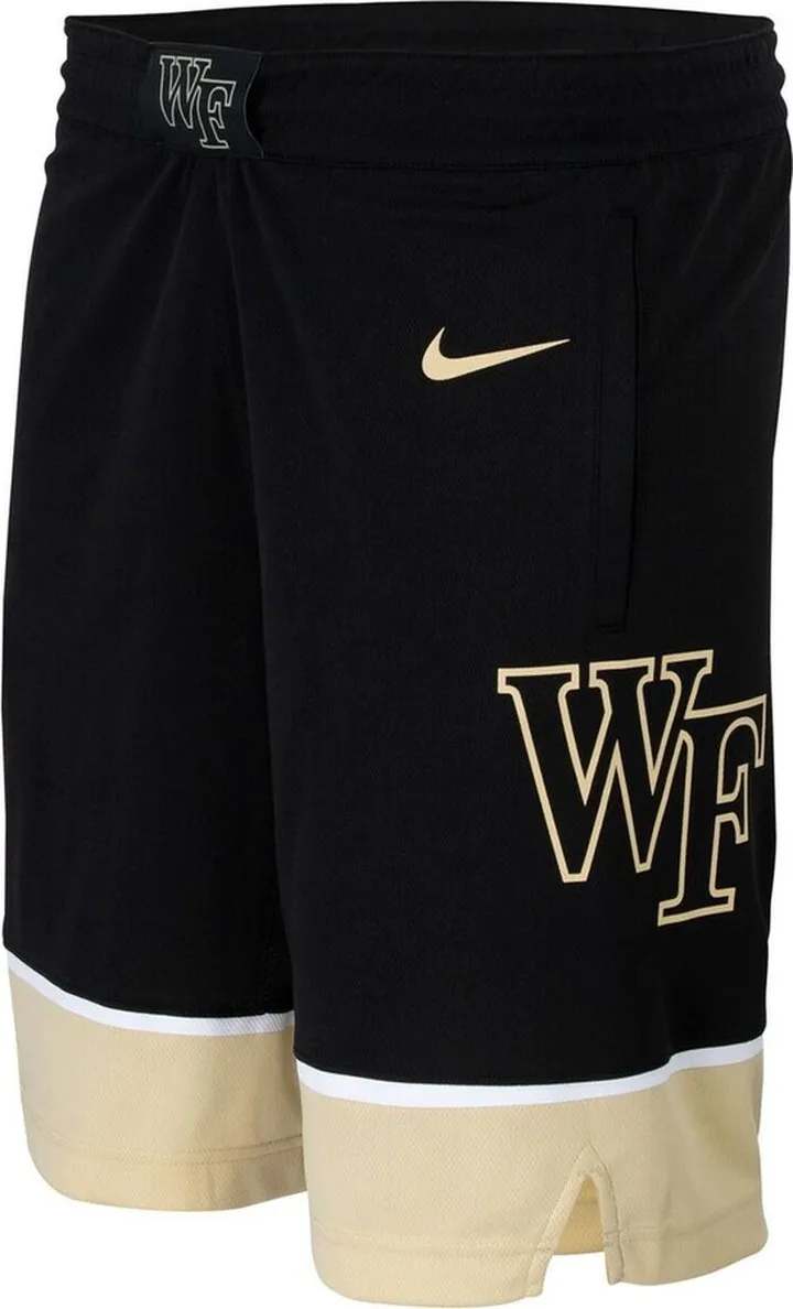 Men's Nike Black Wake Forest Demon Deacons Team Logo Replica Basketball Shorts