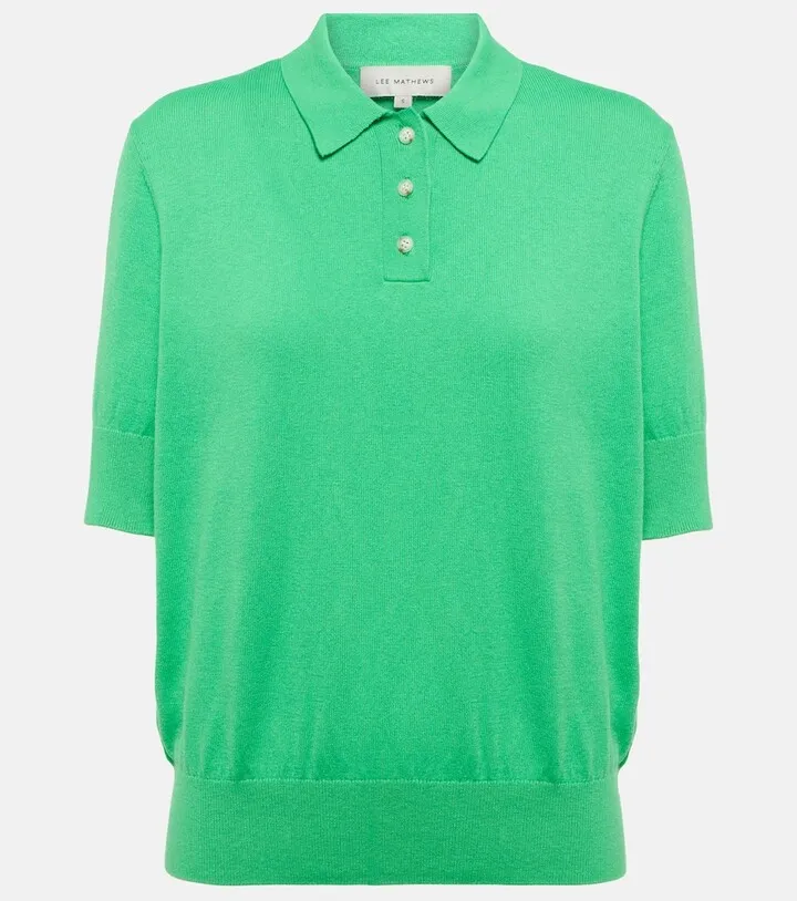 Cotton and cashmere polo shirt