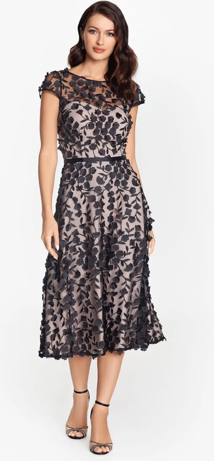 3D Flower Midi Dress