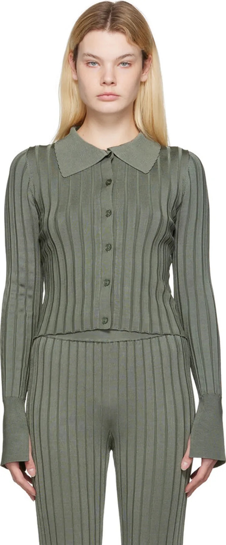 REMAIN Birger Christensen Green Loran Cardigan