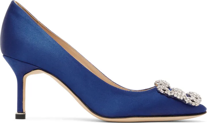 Manolo Blahnik Blue Hangisi Heels