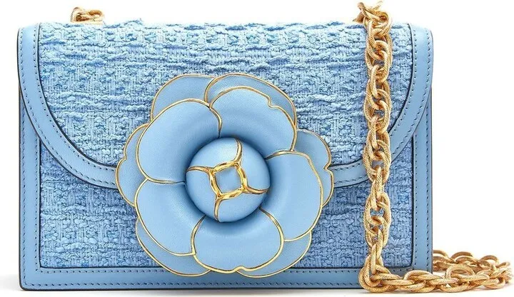 Floral-Appliqué Shoulder Bag
