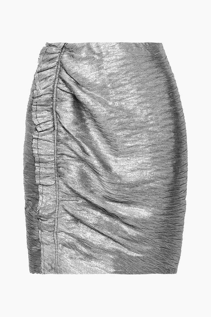 Frisus ruffled lamé mini skirt