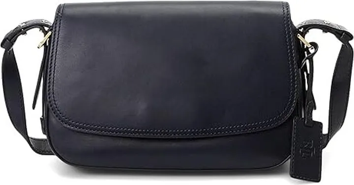LAUREN Ralph Lauren Leather Small Maddy Shoulder Bag (French Navy) Handbags