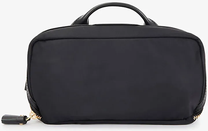 Womens Black Home Office Recycled-nylon Pouch